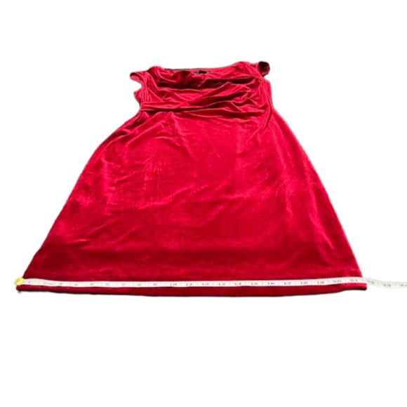 Midnight Velvet Burgundy Cowl Neckline Midi Holiday Event Velvet Dress -… - Picture 9 of 16